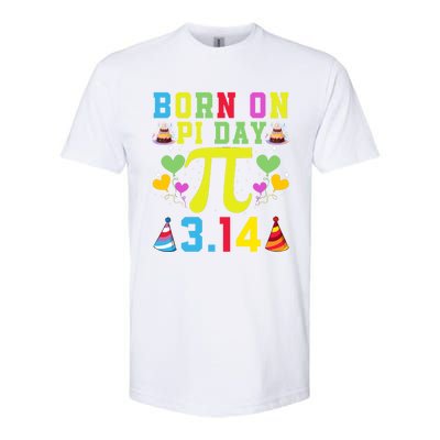 Born On Pi Day Birthday Decorations Happy 14 March 14th Gift Softstyle® CVC T-Shirt