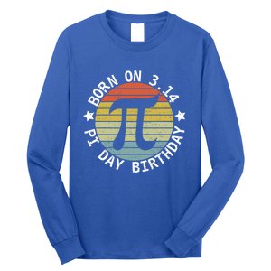 Born On Pi Day Birthday Happy 14 March Pi Day Teacher Funny Gift Long Sleeve Shirt