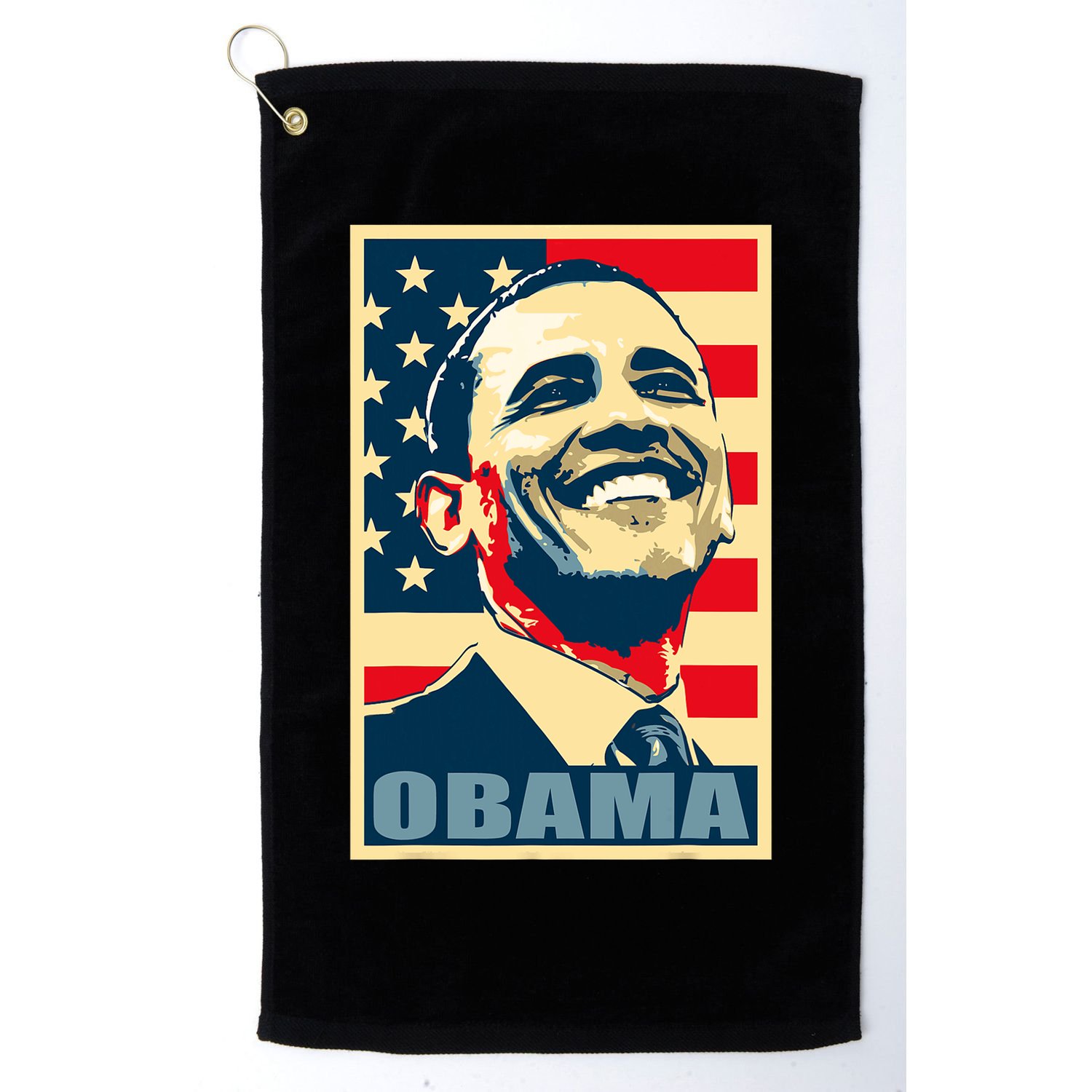 Barack Obama President 44 American Flag Happy Democrat Golf Towel