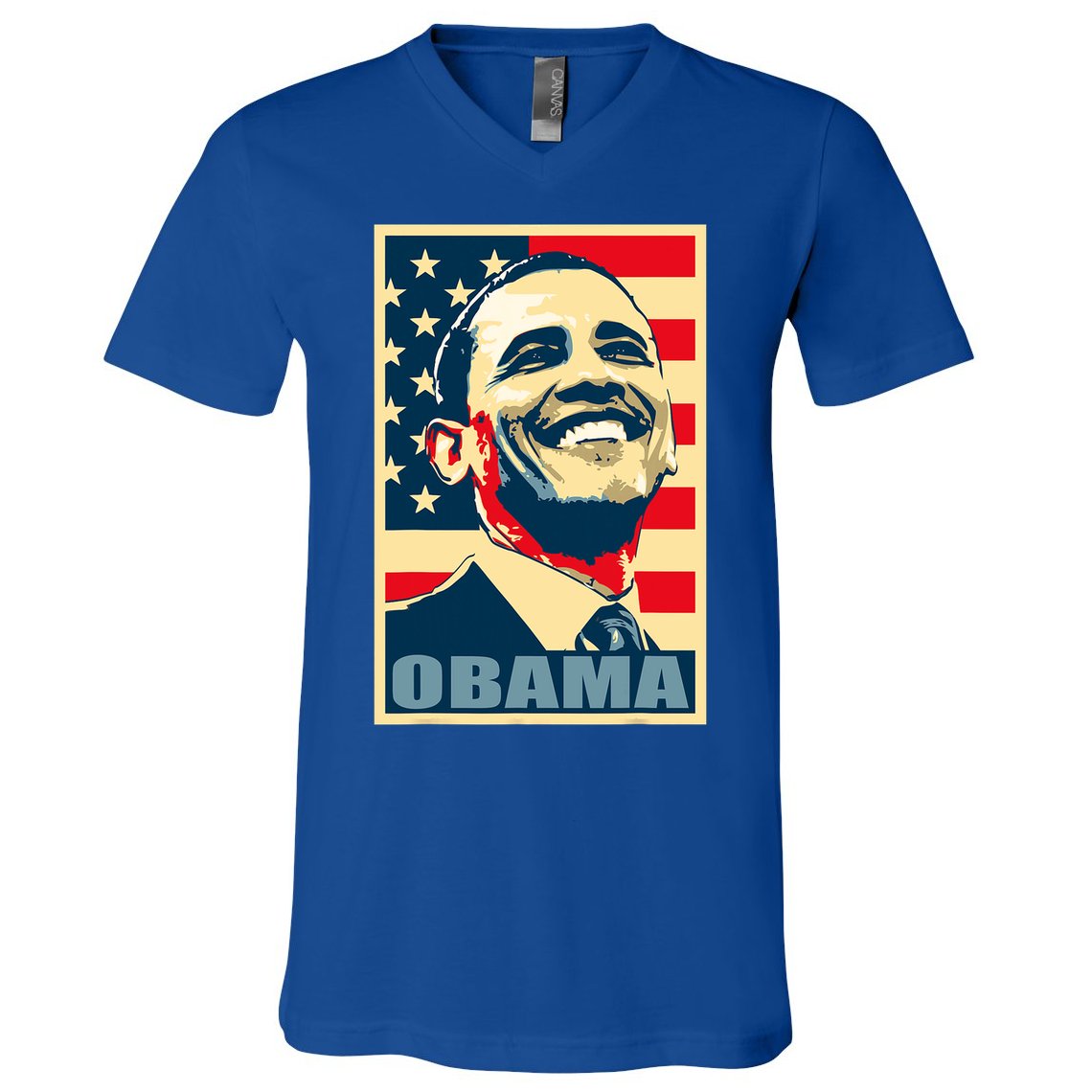 Barack Obama President 44 American Flag Happy Democrat V-Neck T-Shirt