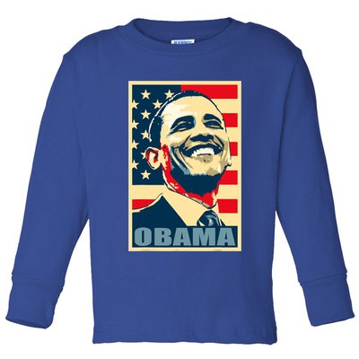 Barack Obama President 44 American Flag Happy Democrat Toddler Long Sleeve Shirt