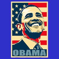 Barack Obama President 44 American Flag Happy Democrat Womens T-Shirt
