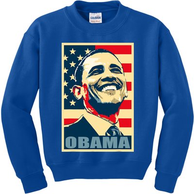 Barack Obama President 44 American Flag Happy Democrat Kids Sweatshirt