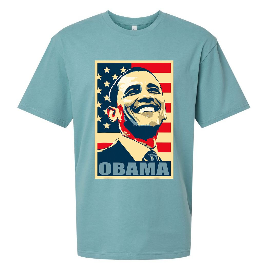 Barack Obama President 44 American Flag Happy Democrat Sueded Cloud Jersey T-Shirt