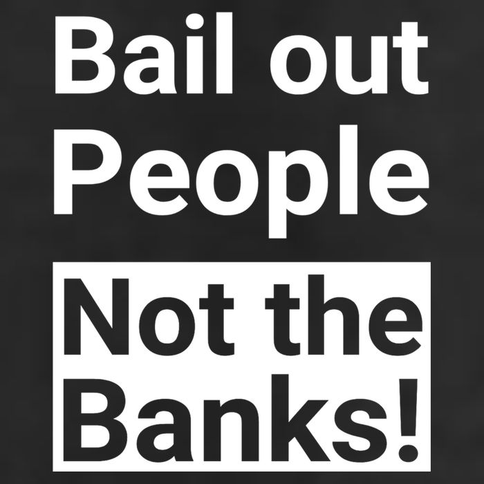 Bail Out People Not The Banks Bank Crisis 7 Panel Mesh Trucker Snapback Hat