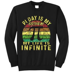 Born On Pi Day 14 March Birthday Saying Happy Pi Day Tall Sweatshirt