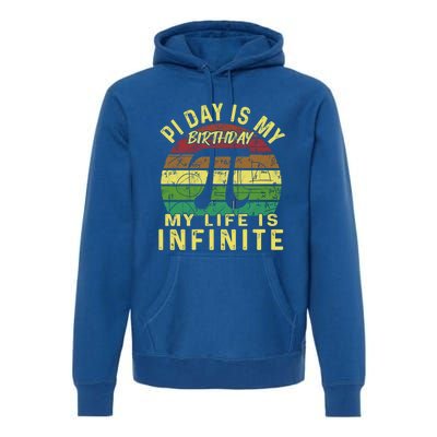 Born On Pi Day 14 March Birthday Saying Happy Pi Day Gift Premium Hoodie