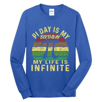 Born On Pi Day 14 March Birthday Saying Happy Pi Day Gift Tall Long Sleeve T-Shirt