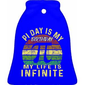 Born On Pi Day 14 March Birthday Saying Happy Pi Day Gift Ceramic Bell Ornament