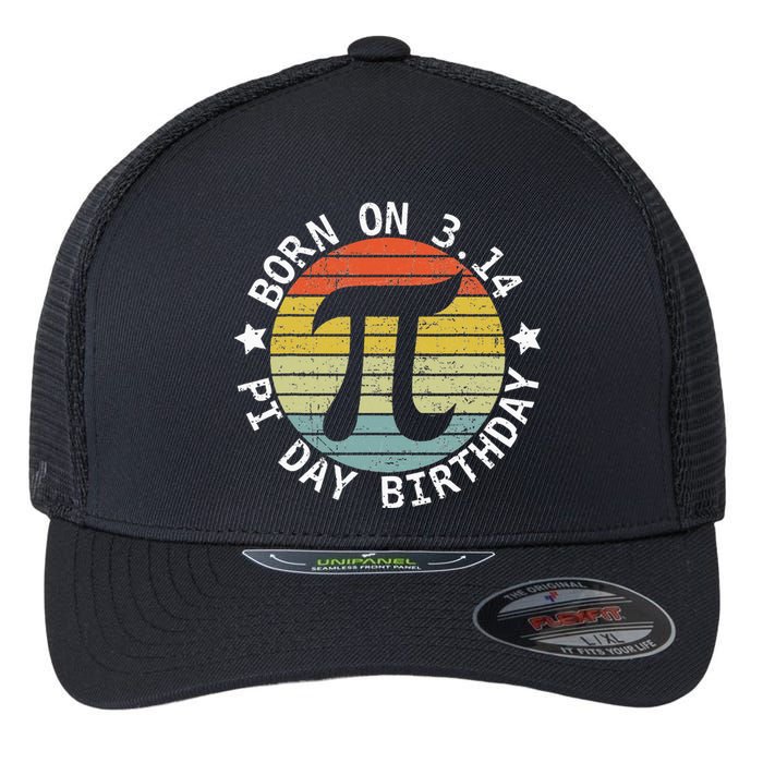 Born on Pi Day Birthday Happy 14 March Pi Day Teacher Flexfit Unipanel Trucker Cap