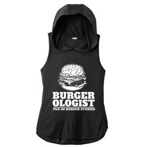 Burger Ologist Phd In Burger Studies Ladies PosiCharge Tri-Blend Wicking Draft Hoodie Tank