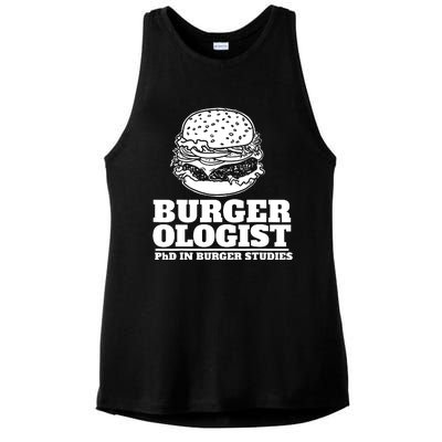 Burger Ologist Phd In Burger Studies Ladies PosiCharge Tri-Blend Wicking Tank