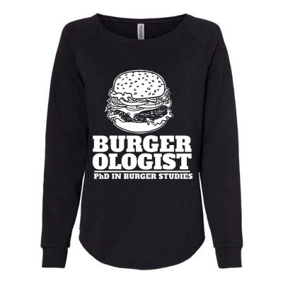 Burger Ologist Phd In Burger Studies Womens California Wash Sweatshirt