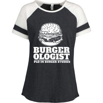 Burger Ologist Phd In Burger Studies Enza Ladies Jersey Colorblock Tee