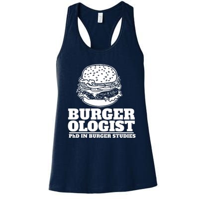 Burger Ologist Phd In Burger Studies Women's Racerback Tank