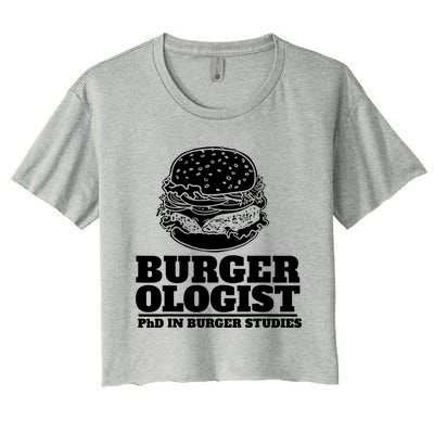 Burger Ologist Phd In Burger Studies Women's Crop Top Tee