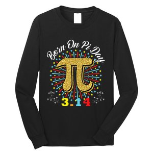 Born on Pi Day Math Birthday Decorations Happy 14 March 14th Long Sleeve Shirt