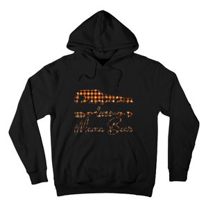 Black Orange Plaid Mama Bear four cubs Halloween Fall Autumn Hoodie