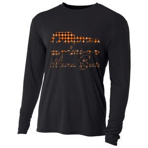 Black Orange Plaid Mama Bear four cubs Halloween Fall Autumn Cooling Performance Long Sleeve Crew