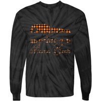 Black Orange Plaid Mama Bear four cubs Halloween Fall Autumn Tie-Dye Long Sleeve Shirt