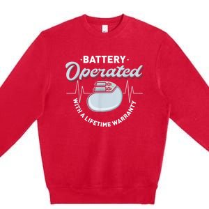 Battery Operated Pacemaker Recipient Heart Attack Survivor Premium Crewneck Sweatshirt