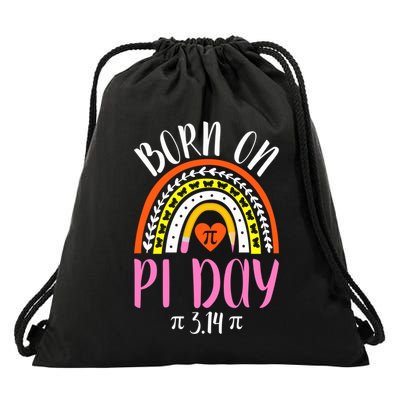 Born On Pi Day 314 Birthday Geeky Math Funny Pi Day Great Gift Drawstring Bag