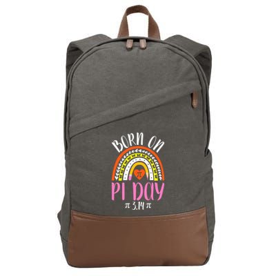 Born On Pi Day 314 Birthday Geeky Math Funny Pi Day Great Gift Cotton Canvas Backpack