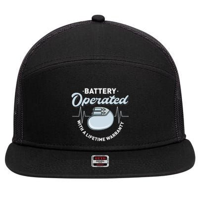 Battery Operated Pacemaker Recipient Heart Attack Survivor 7 Panel Mesh Trucker Snapback Hat