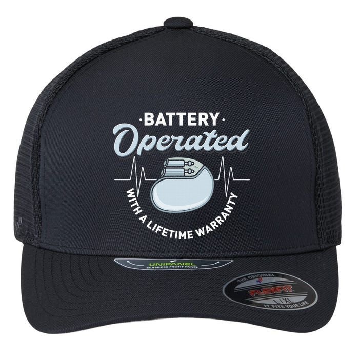 Battery Operated Pacemaker Recipient Heart Attack Survivor Flexfit Unipanel Trucker Cap