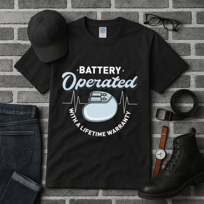 Battery Operated Pacemaker Recipient Heart Attack Survivor Tall T-Shirt