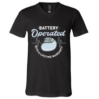 Battery Operated Pacemaker Recipient Heart Attack Survivor V-Neck T-Shirt