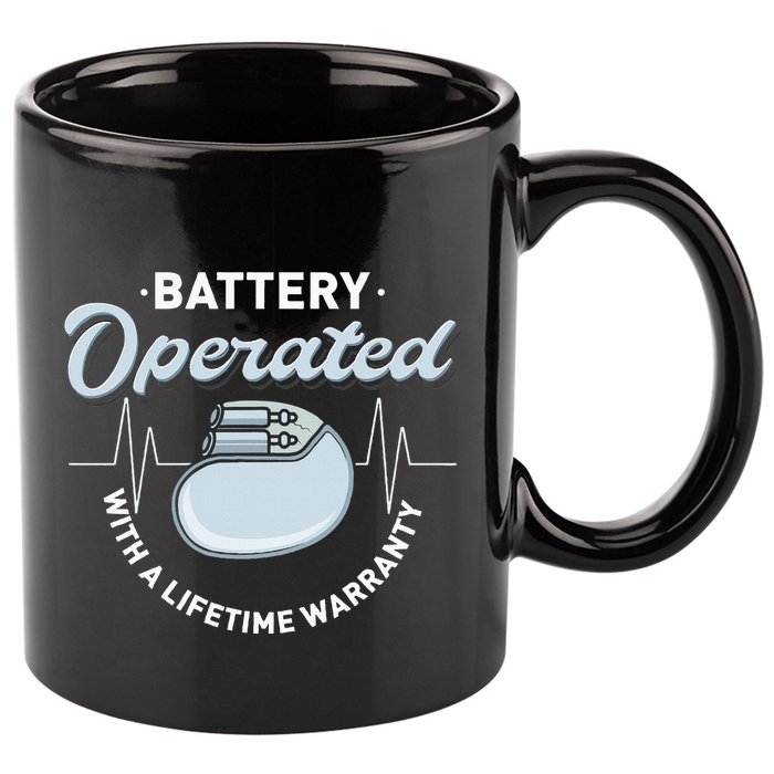 Battery Operated Pacemaker Recipient Heart Attack Survivor 11oz C Handle Ceramic Mug