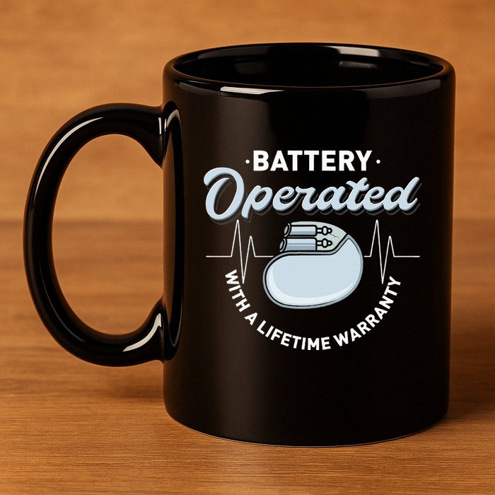 Battery Operated Pacemaker Recipient Heart Attack Survivor 11oz C Handle Ceramic Mug
