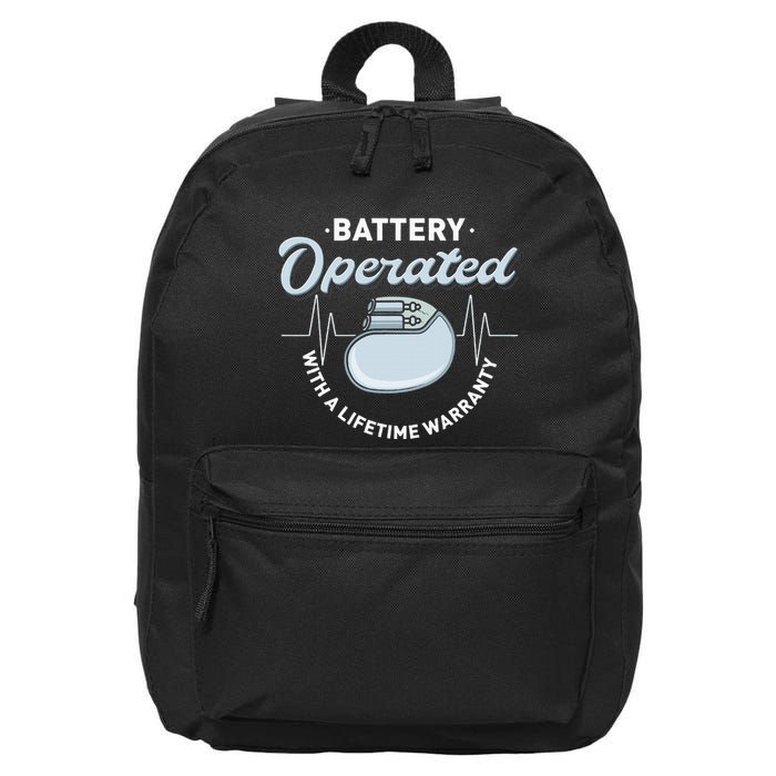 Battery Operated Pacemaker Recipient Heart Attack Survivor 16 in Basic Backpack