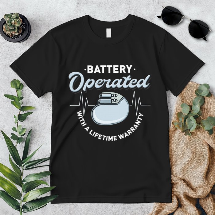 Battery Operated Pacemaker Recipient Heart Attack Survivor Premium T-Shirt