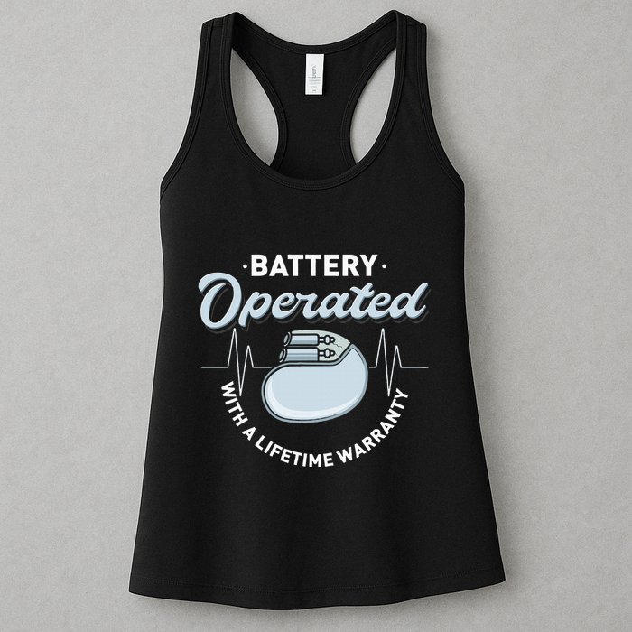 Battery Operated Pacemaker Recipient Heart Attack Survivor Womens Tank Top