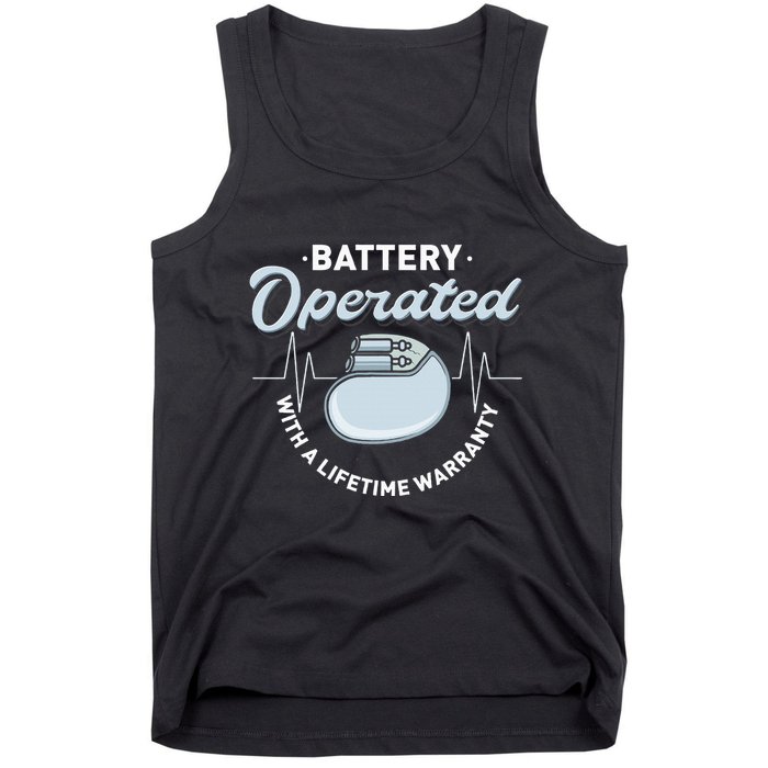 Battery Operated Pacemaker Recipient Heart Attack Survivor Tank Top