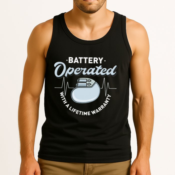 Battery Operated Pacemaker Recipient Heart Attack Survivor Tank Top