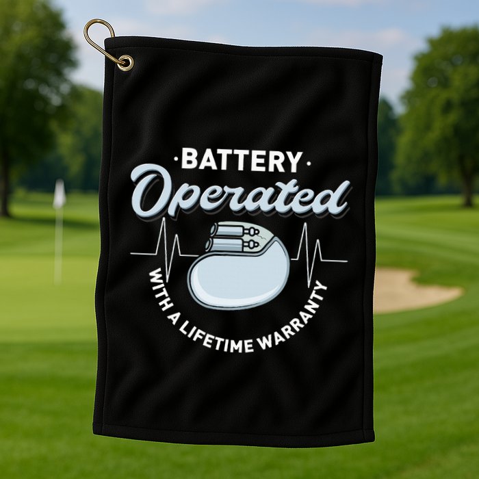 Battery Operated Pacemaker Recipient Heart Attack Survivor Golf Towel
