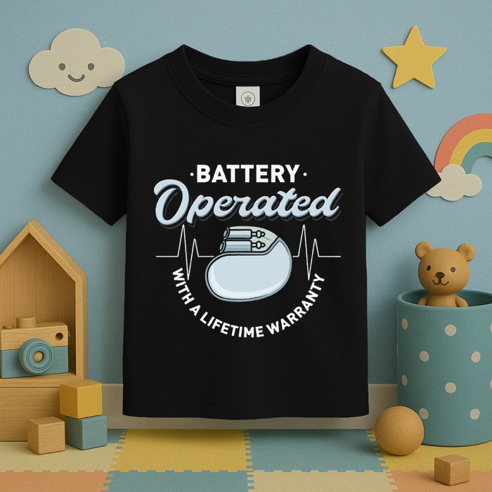 Battery Operated Pacemaker Recipient Heart Attack Survivor Toddler T-Shirt