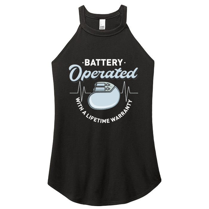Battery Operated Pacemaker Recipient Heart Attack Survivor Women's Perfect Tri Rocker Tank