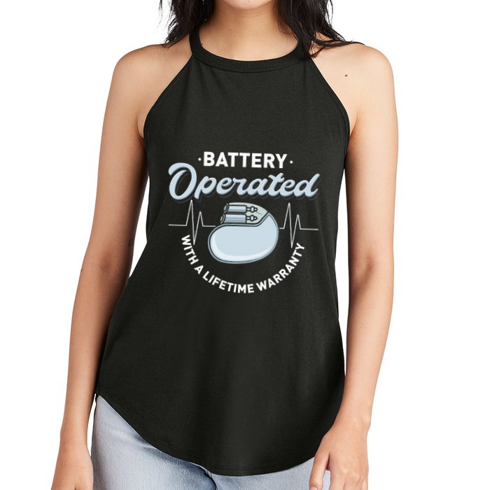 Battery Operated Pacemaker Recipient Heart Attack Survivor Women's Perfect Tri Rocker Tank