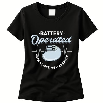 Battery Operated Pacemaker Recipient Heart Attack Survivor Womens T-Shirt