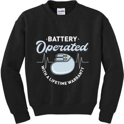 Battery Operated Pacemaker Recipient Heart Attack Survivor Kids Sweatshirt