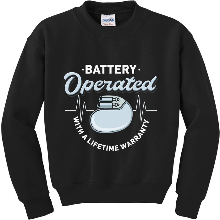 Battery Operated Pacemaker Recipient Heart Attack Survivor Kids Sweatshirt