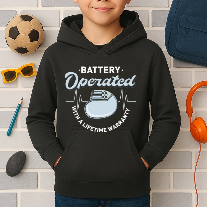 Battery Operated Pacemaker Recipient Heart Attack Survivor Kids Hoodie