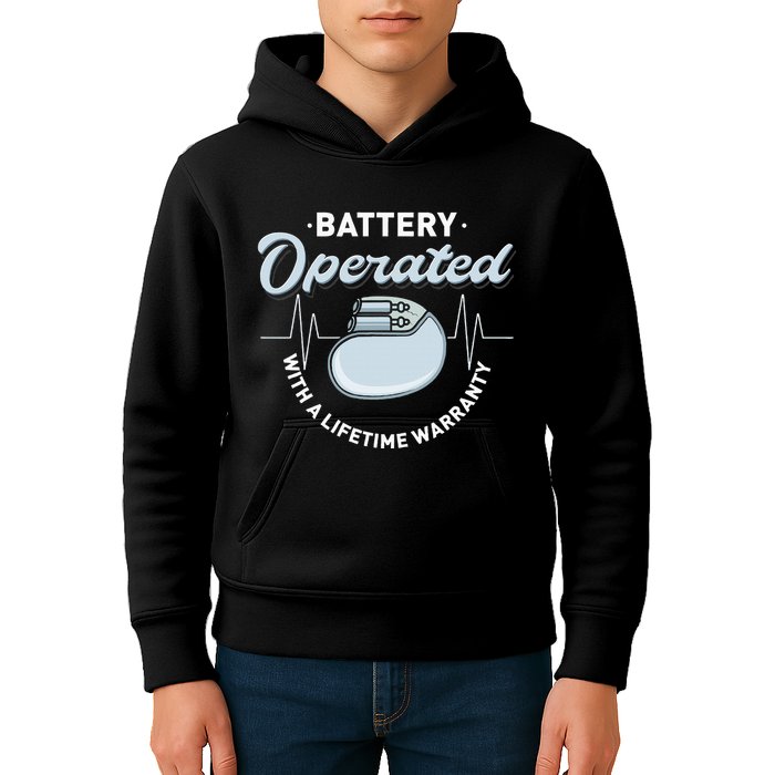 Battery Operated Pacemaker Recipient Heart Attack Survivor Kids Hoodie