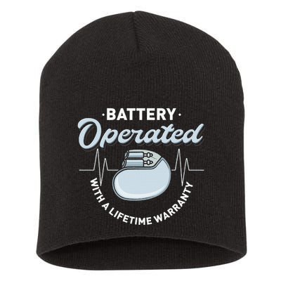 Battery Operated Pacemaker Recipient Heart Attack Survivor Short Acrylic Beanie