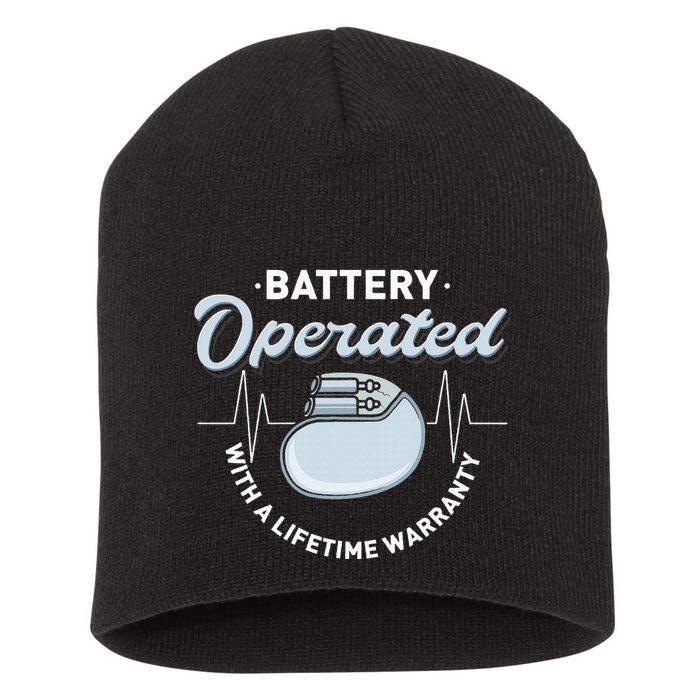 Battery Operated Pacemaker Recipient Heart Attack Survivor Short Acrylic Beanie