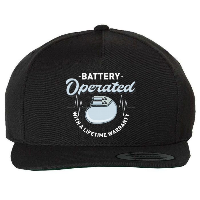 Battery Operated Pacemaker Recipient Heart Attack Survivor Wool Snapback Cap